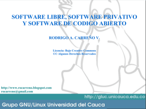 Software Libre - Gluc - Universidad del Cauca
