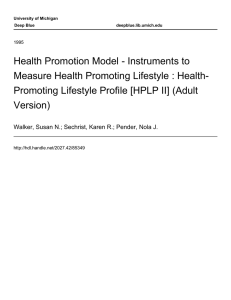 Health- Promoting Lifestyle Profile [HPLP II]