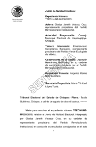 teech/jne- m/038/2015 - Tribunal Electoral de Estado de Chiapas