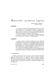 Materiales cerámicos ligeros - Boletines Sociedad de Cerámica y