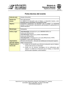 Ficha técnica del evento - Ministerio de Educación