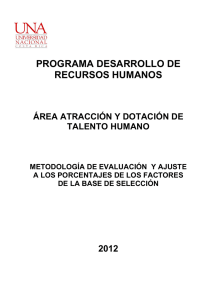 BASE DE SELECCIÓN 2012- Metodología de Evaluación y ajuste a %