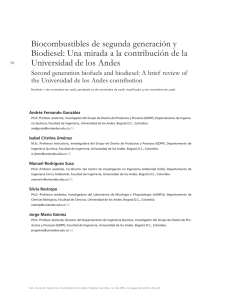 Biocombustibles de segunda generación y Biodiesel: Una mirada a