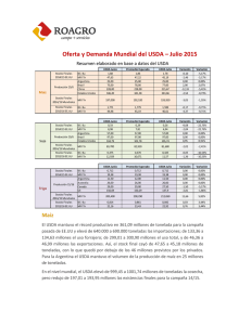 Oferta y Demanda Mundial del USDA – Julio 2015