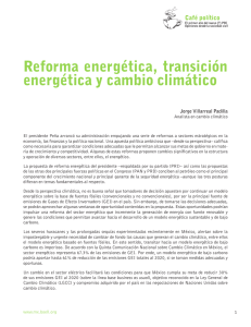 Reforma energética, transición energética y cambio climático