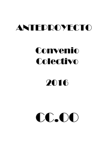 ANTEPROYECTO Convenio Colectivo 2016