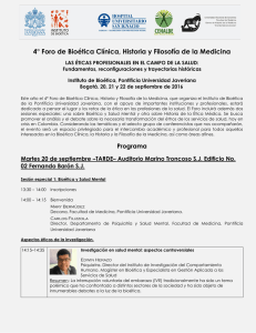 4° Foro de Bioética Clínica, Historia y Filosofía de la Medicina