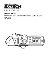 Medidor con pinza miniatura para 200A CA/CD