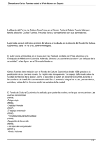 El mexicano Carlos Fuentes estará el 1º de febrero en Bogotá