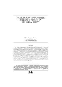 Justicia para inmigrantes: mercado y politica de extranjería. Zapata