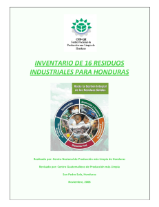 Inventario de Residuos Industriales en Honduras