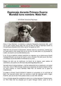 Espionaje durante Primera Guerra Mundial tuvo nombre: Mata Hari