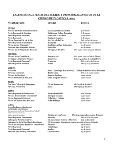 calendario de ferias del estado y principales eventos de la ciudad