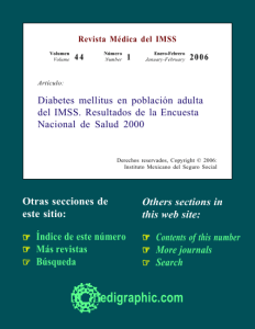 Diabetes mellitus en población adulta del IMSS