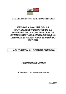aplicación al sector energía - Cámara Argentina de la Construcción