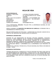 HOJA DE VIDA - Universidad Privada de Tacna