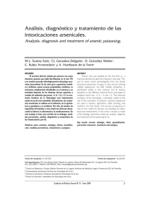 Análisis, diagnóstico y tratamiento de las intoxicaciones arsenicales.