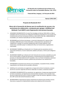 Proyecto de Resolución XII.7 Marco de la Convención de Ramsar