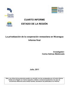 La privatización de la cooperación venezolana en Nicaragua.