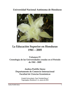 La Educación Superior en Honduras