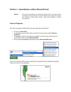 Práctica 1 – Aprendiendo a utilizar Microsoft Excel.