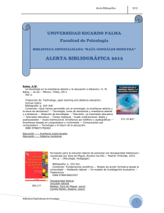 alerta bibliográfica 2012 - Universidad Ricardo Palma