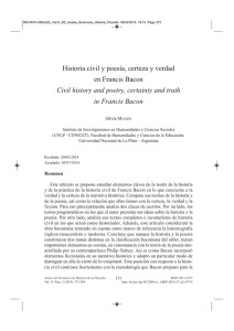Historia civil y poesía, certeza y verdad en Francis Bacon