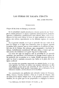 LAS FERIAS DE XALAPA 1720-1778
