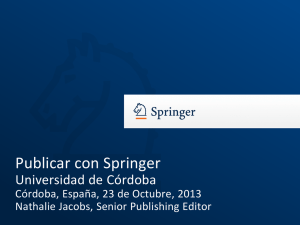Publicar con Springer - Universidad de Córdoba