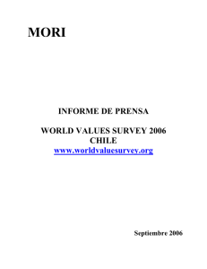 Informe de prensa "World values survey 2006" Chile.