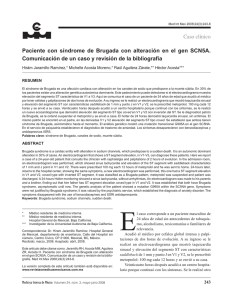 Paciente con síndrome de Brugada con alteración en el gen