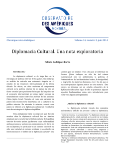 Diplomacia Cultural. Una nota exploratoria