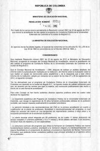 Resolución acreditación MEN - Universidad Externado de Colombia