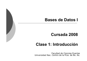 BASES DE DATOS I - Facultad de Ciencias Exactas
