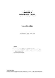 ELOGIO DE LA UNIVERSIDAD LIBERAL Víctor Pérez-Díaz
