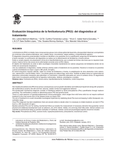 Evaluación bioquímica de la fenilcetonuria (PKU): del diagnóstico al