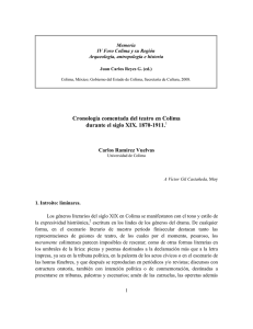 Cronología comentada del teatro en Colima durante el siglo XIX