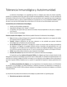 Tolerancia Inmunológica y Autoinmunidad.