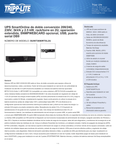 UPS SmartOnline de doble conversión 208/240, 230V, 3kVA y 2.5