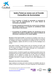 Isidro Fainé se reúne con el Comité Consultivo de Accionistas