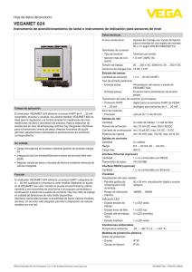 Data sheet - VEGAMET 624 - Instrumento de acondicionamiento de
