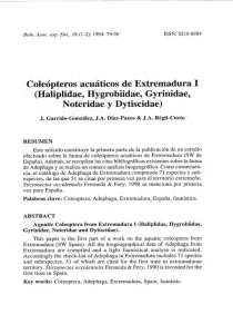 Coleópteros acuáticos de Extremadura I
