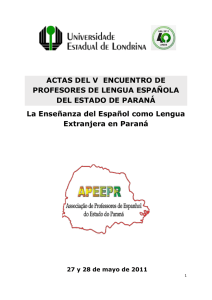 ACTAS DEL V ENCUENTRO DE PROFESORES DE LENGUA