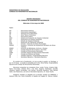 MINISTERIO DE EDUCACIÓN CONSEJO DE MONUMENTOS