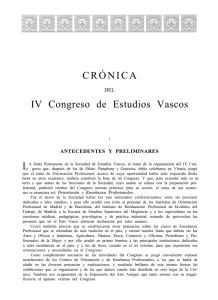 Crónica del Congreso. IN: IV Congreso de Estudios Vascos