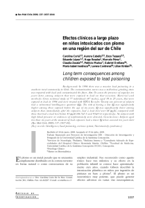 Efectos clínicos a largo plazo en niños intoxicados con plomo en
