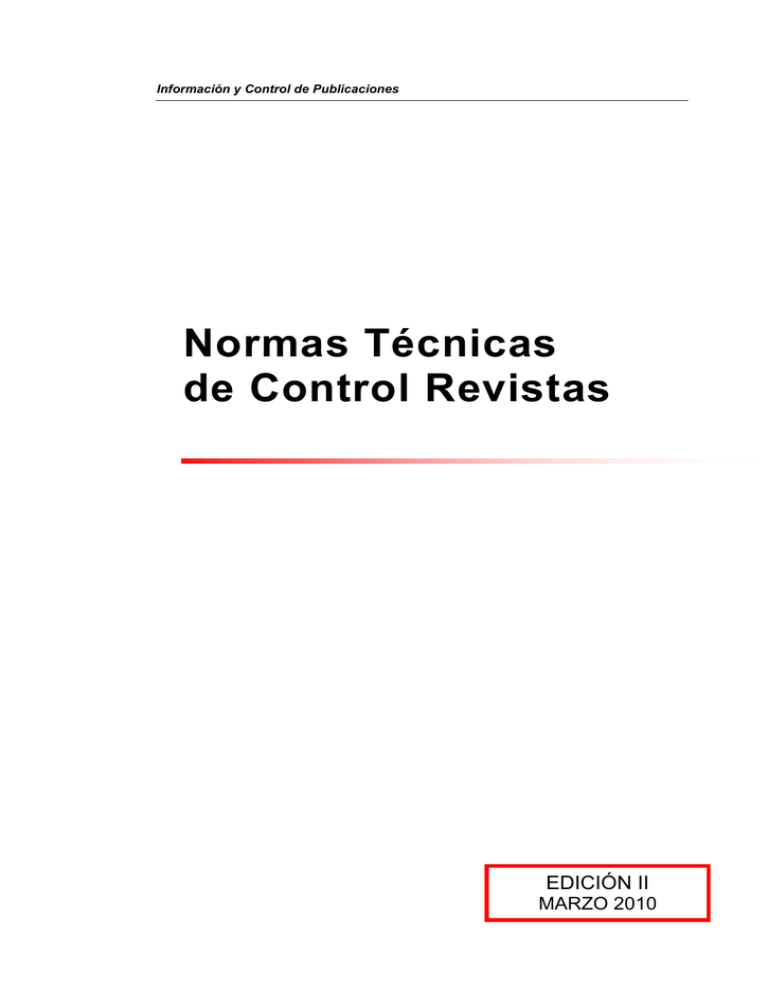 Reglamento De Trabajo Para El Control De Publicaciones