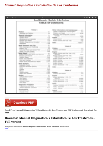 PDF: "Manual Diagnostico Y Estadistico De Los Trastornos"
