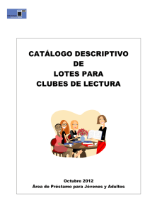 catálogo descriptivo lotes club lectura