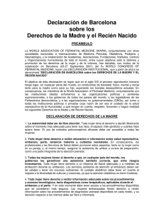 Declaración de Barcelona sobre los Derechos de la Madre y el